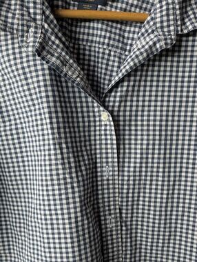 Pendleton Shirt Navy Gingham Long Sleeve Button Up Women's XL